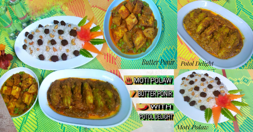 Moti paneer Polao with Potol
