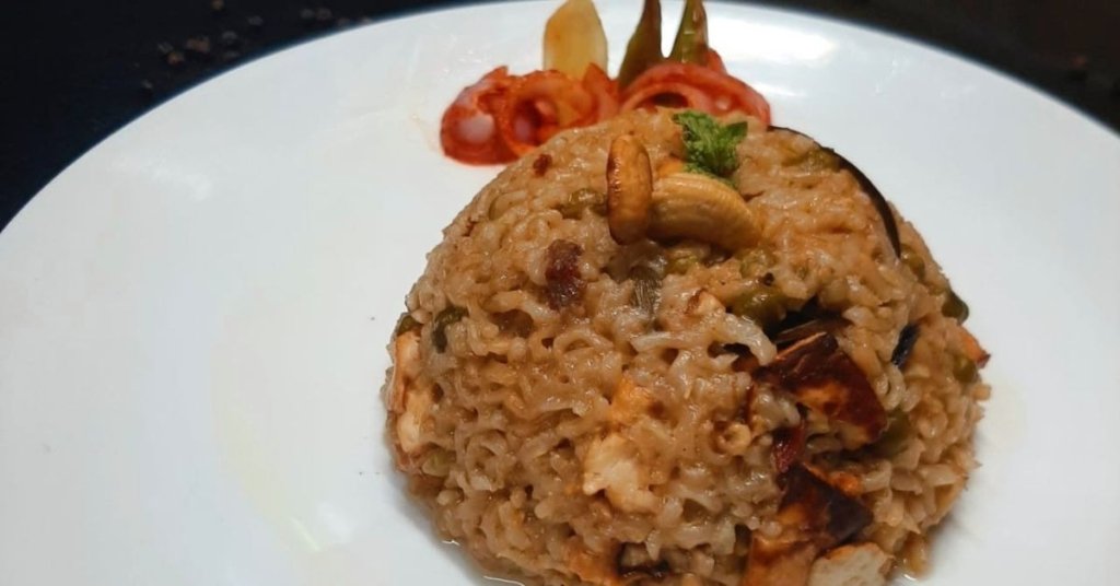 Matar Paneer Pulao a veg delicacy